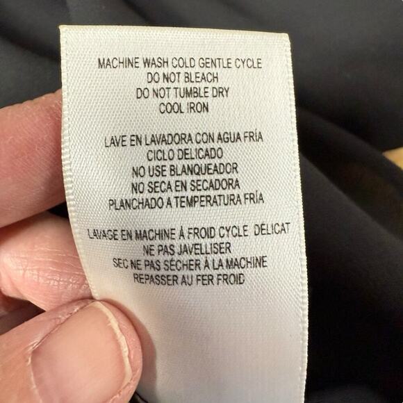 KUT FROM THE KLOTH WOMENS BLACK SHEER Blouse 3/4 Zip Cut Out Shoulder Design XL - Picture 11 of 14